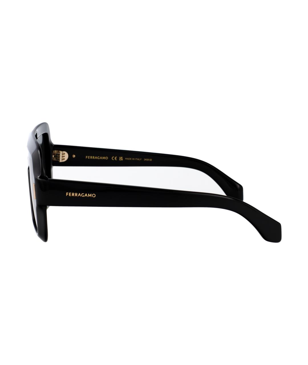 FERRAGAMO Черные пластиковые солнцезащитные очки, фото 3