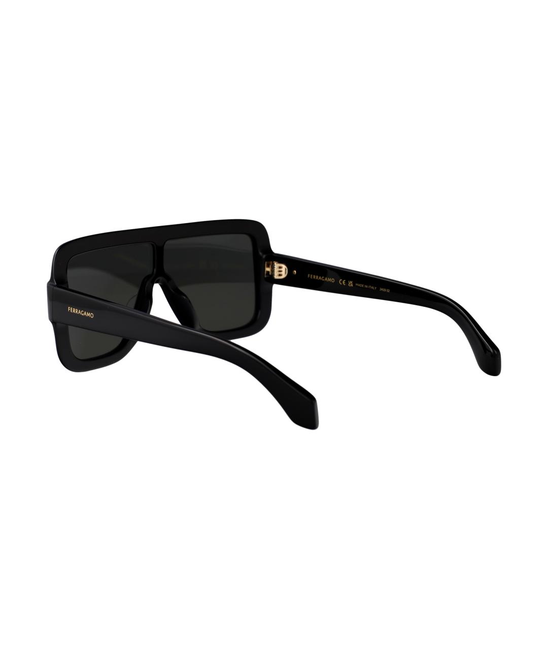 FERRAGAMO Черные пластиковые солнцезащитные очки, фото 4