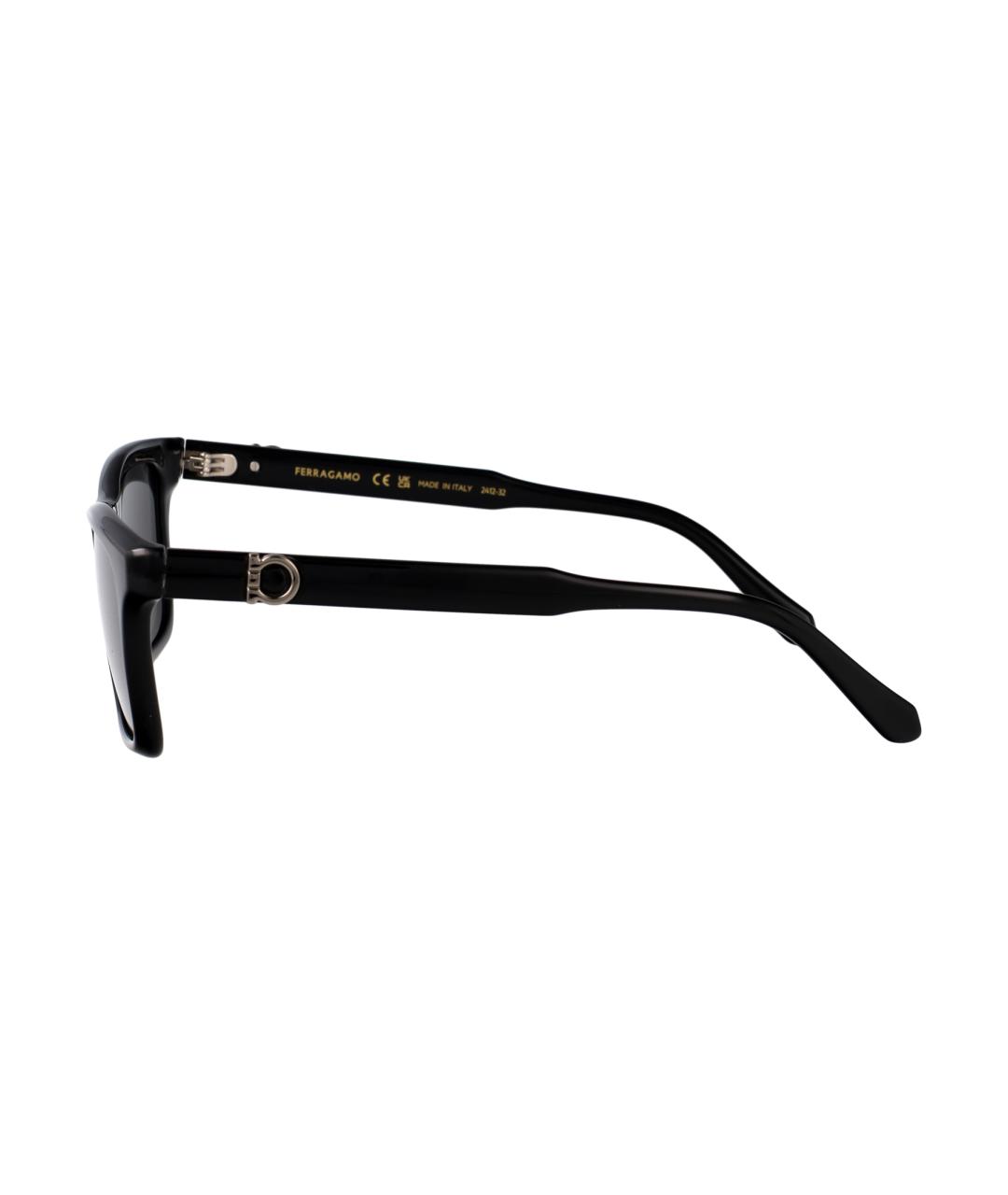 FERRAGAMO Черные пластиковые солнцезащитные очки, фото 3