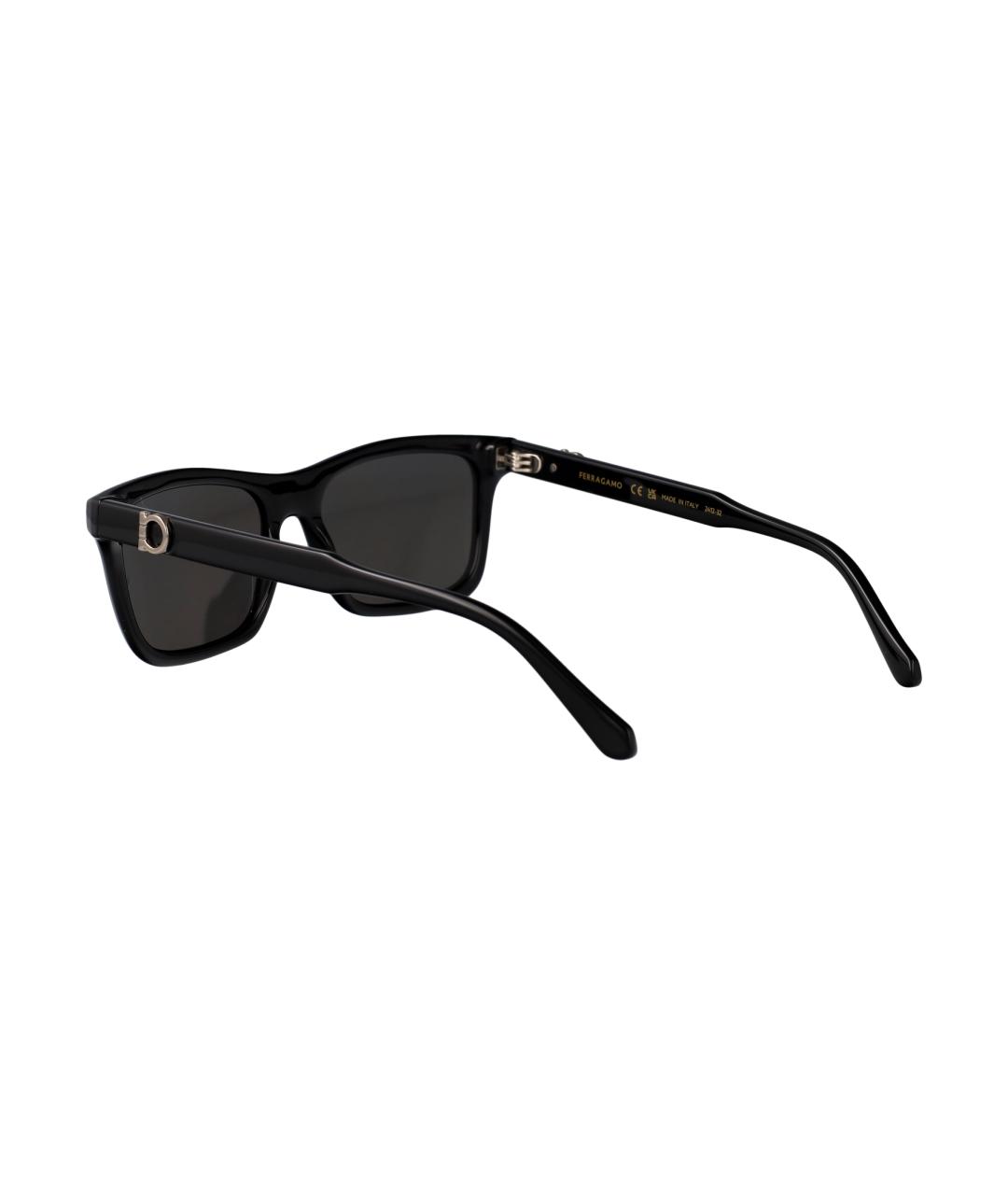 FERRAGAMO Черные пластиковые солнцезащитные очки, фото 4