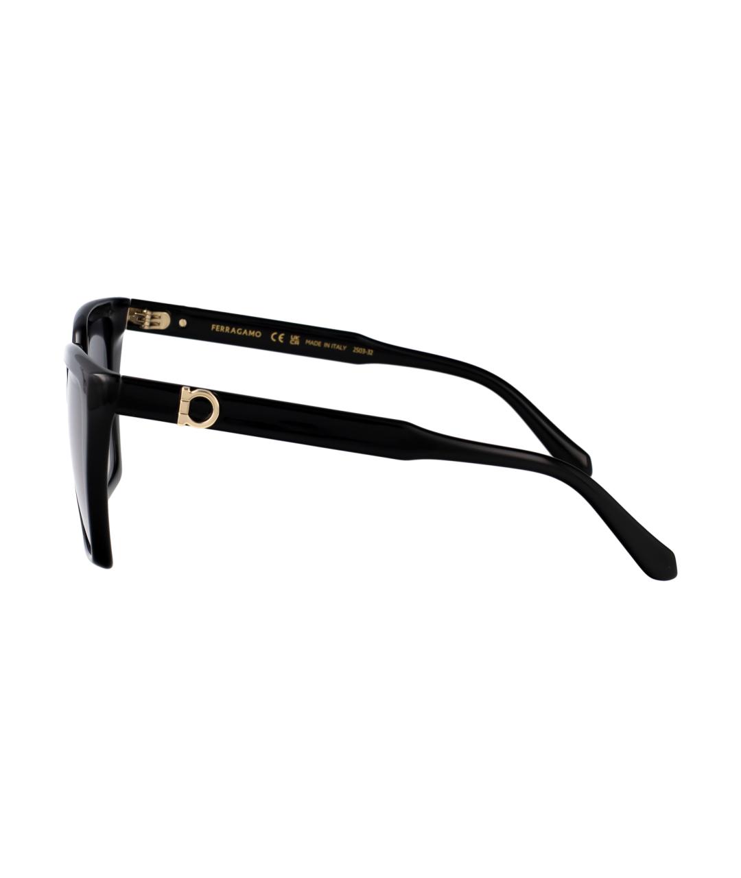 FERRAGAMO Черные пластиковые солнцезащитные очки, фото 3
