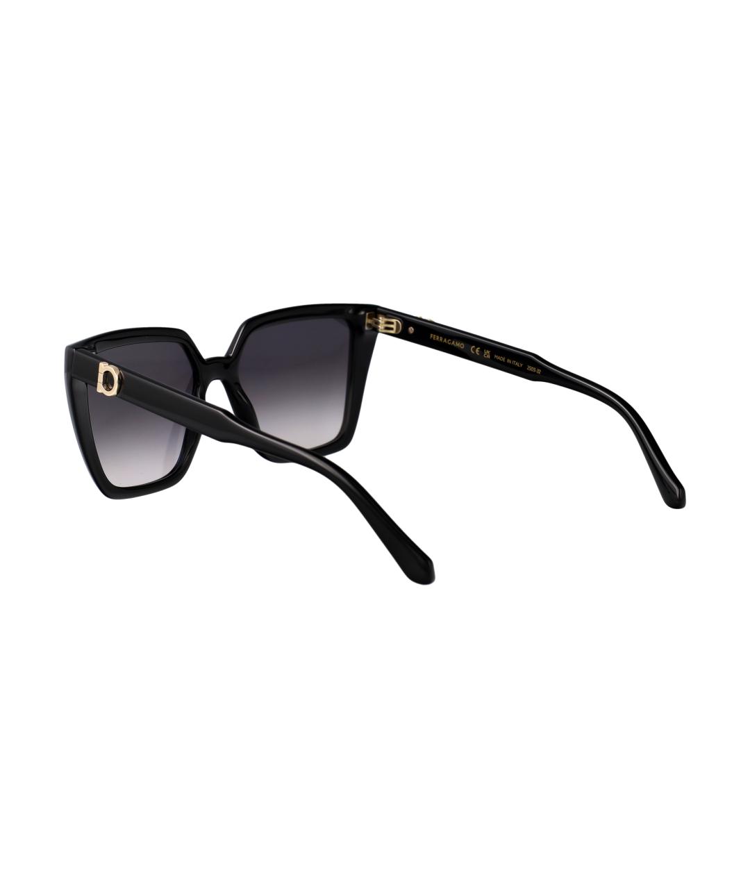 FERRAGAMO Черные пластиковые солнцезащитные очки, фото 4