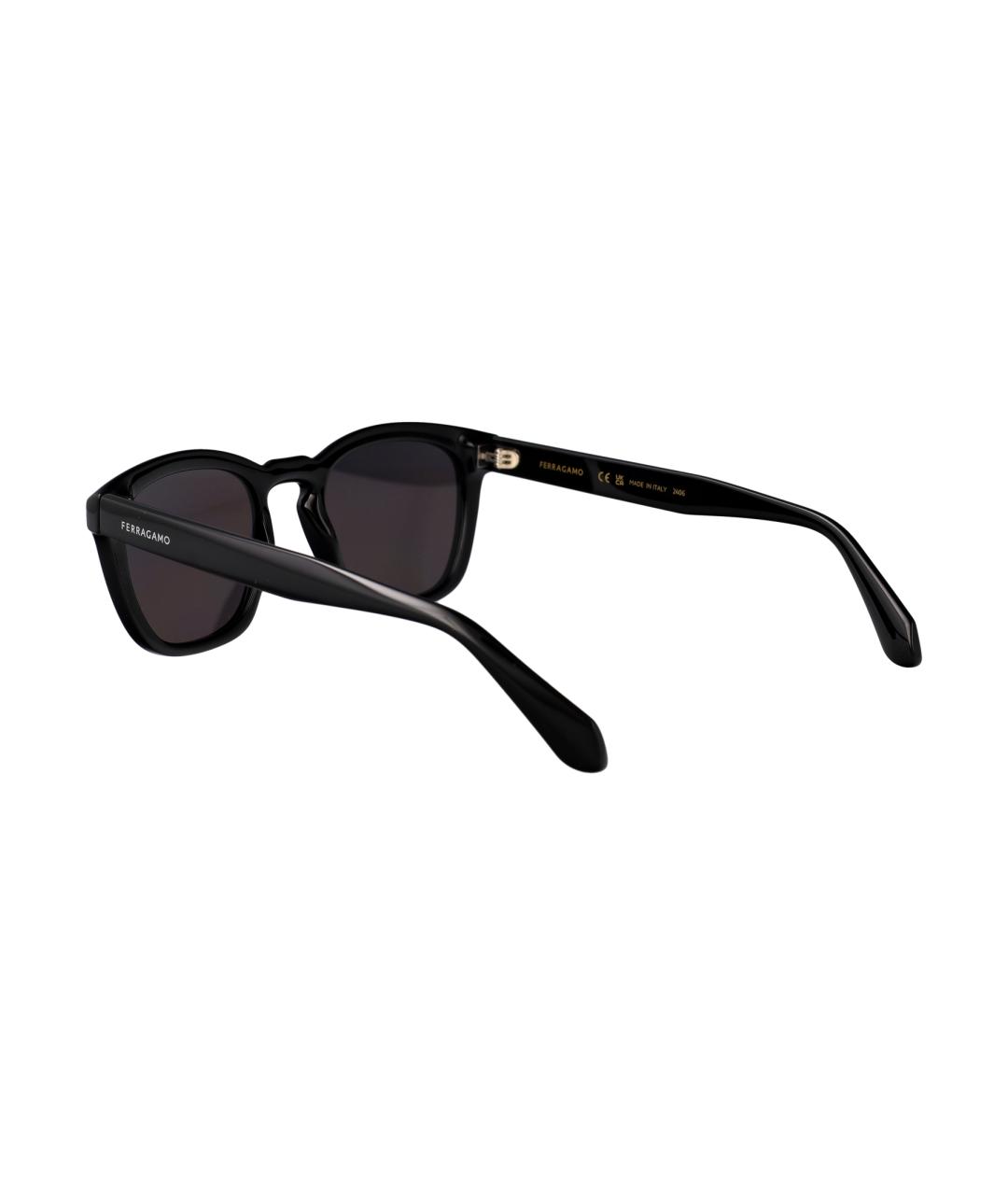 FERRAGAMO Черные пластиковые солнцезащитные очки, фото 4