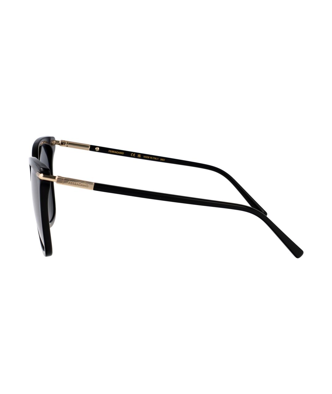 FERRAGAMO Черные пластиковые солнцезащитные очки, фото 3