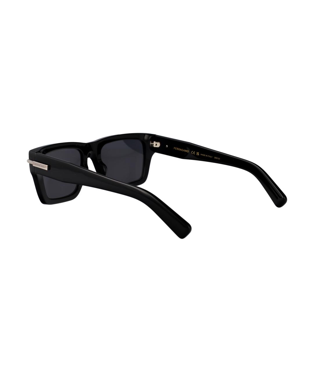 FERRAGAMO Черные пластиковые солнцезащитные очки, фото 4