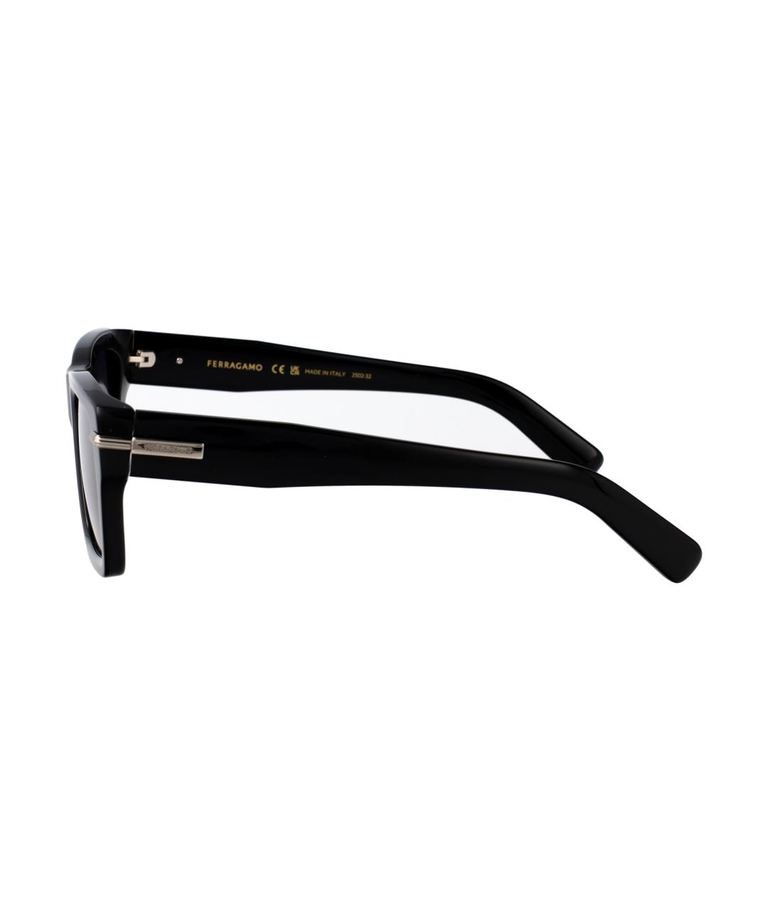FERRAGAMO Черные пластиковые солнцезащитные очки, фото 3