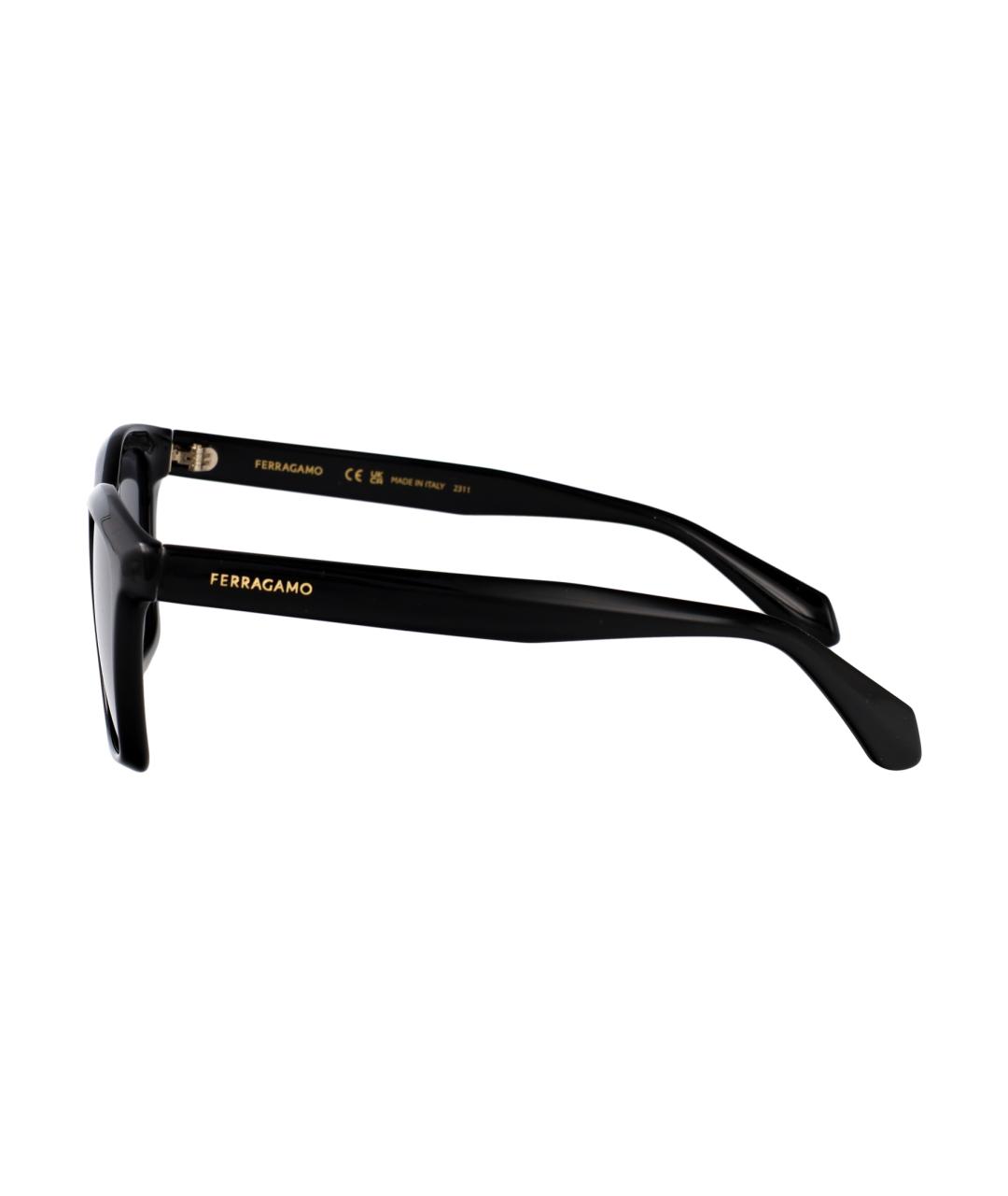 FERRAGAMO Черные пластиковые солнцезащитные очки, фото 3