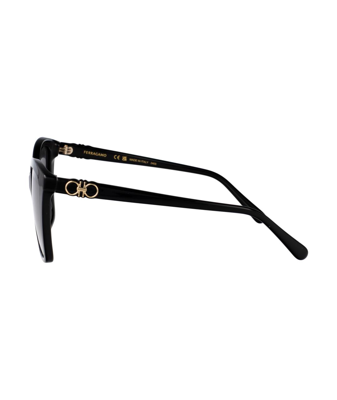 FERRAGAMO Черные пластиковые солнцезащитные очки, фото 3
