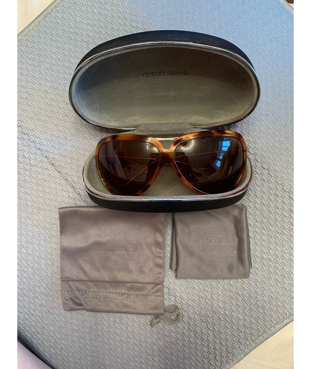 GIORGIO ARMANI Коричневые пластиковые солнцезащитные очки, фото 4