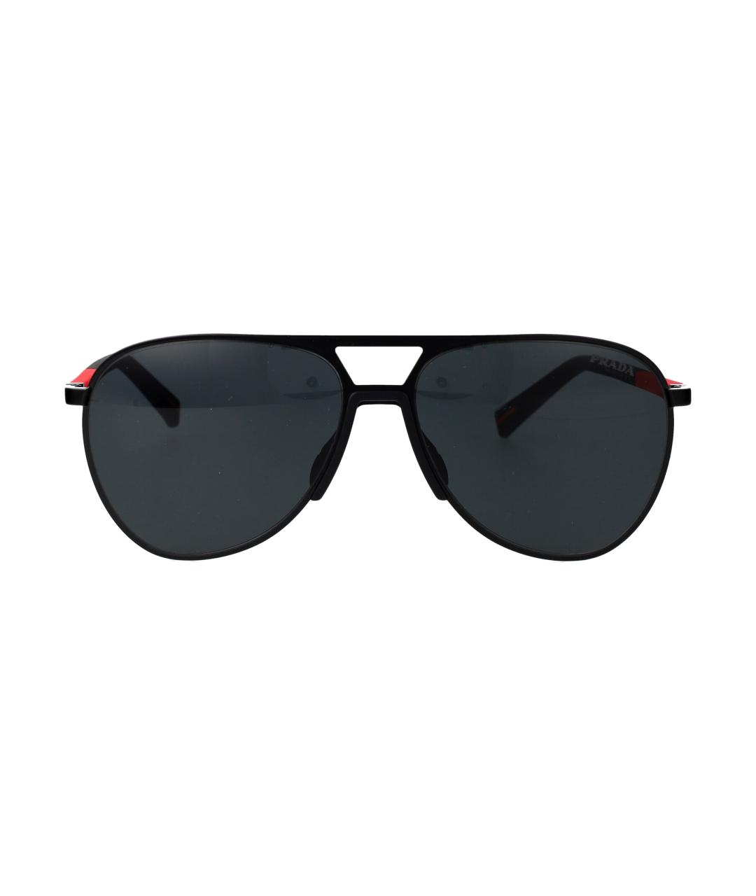 PRADA Черные металлические солнцезащитные очки, фото 1