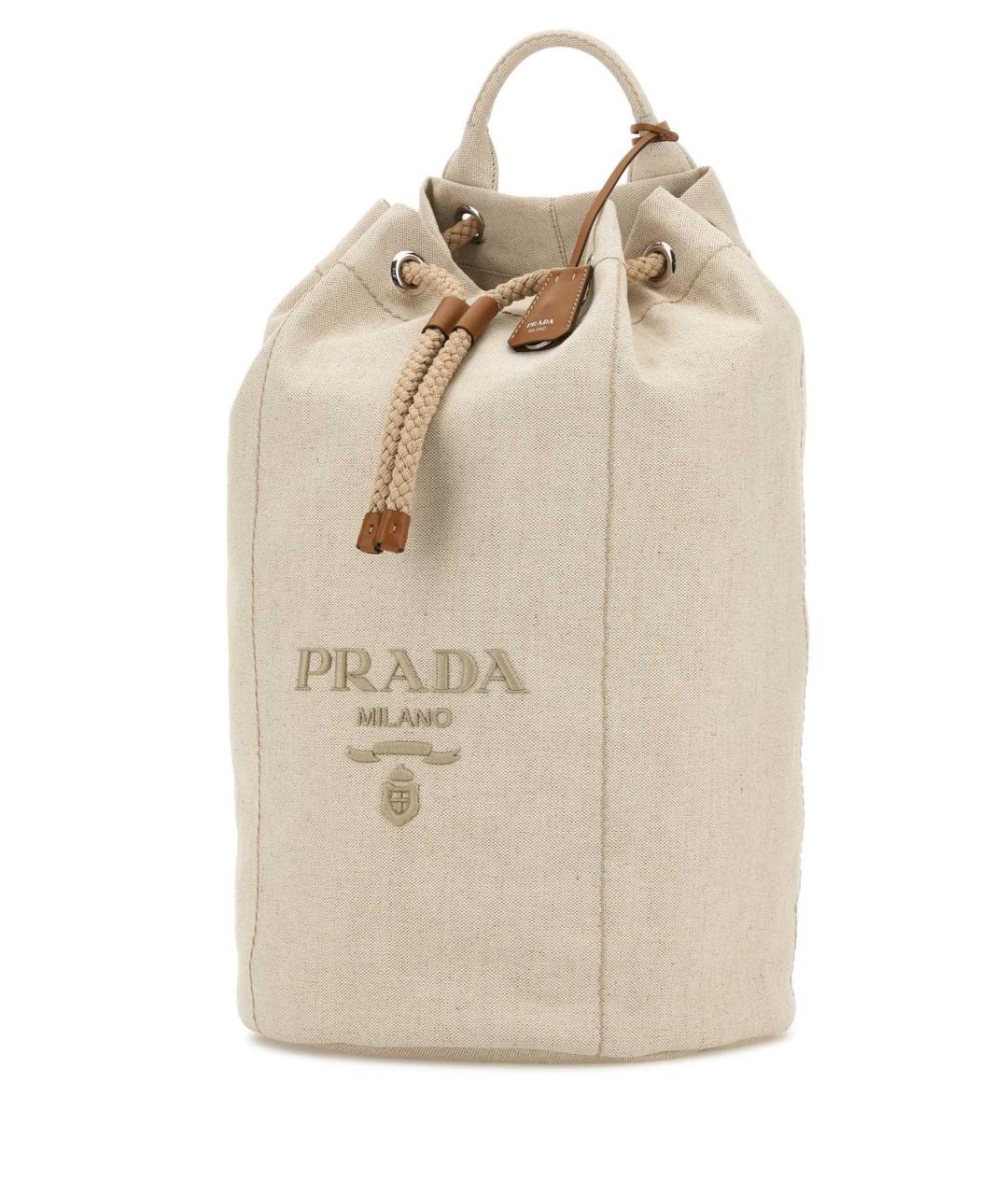 PRADA Бежевый тканевый рюкзак, фото 2