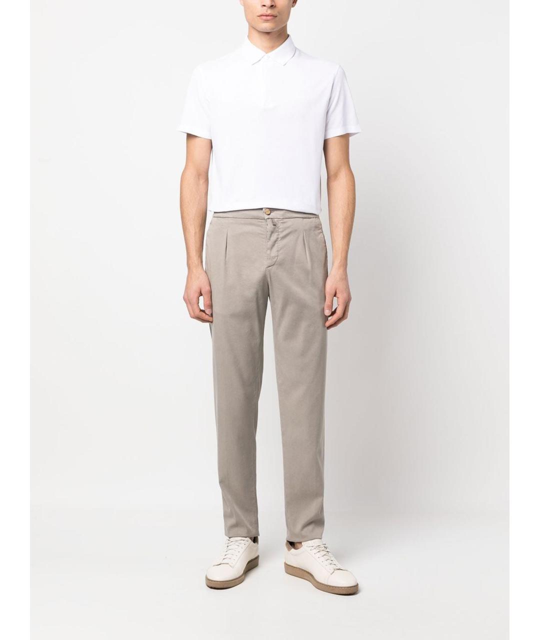 KITON Бежевые синтетические повседневные брюки, фото 3