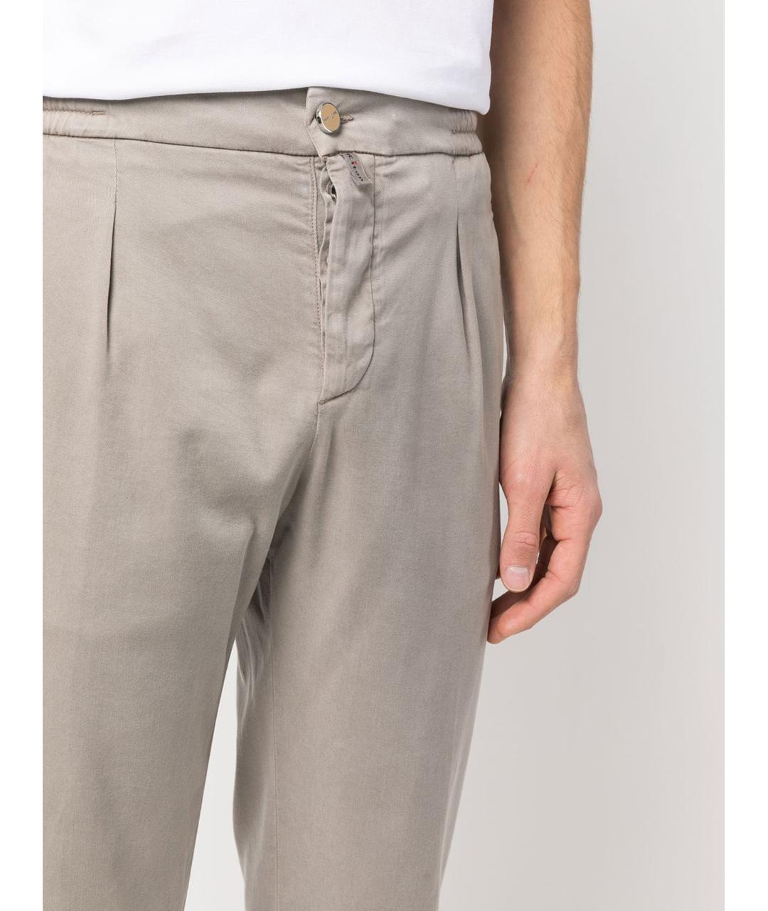 KITON Бежевые синтетические повседневные брюки, фото 5