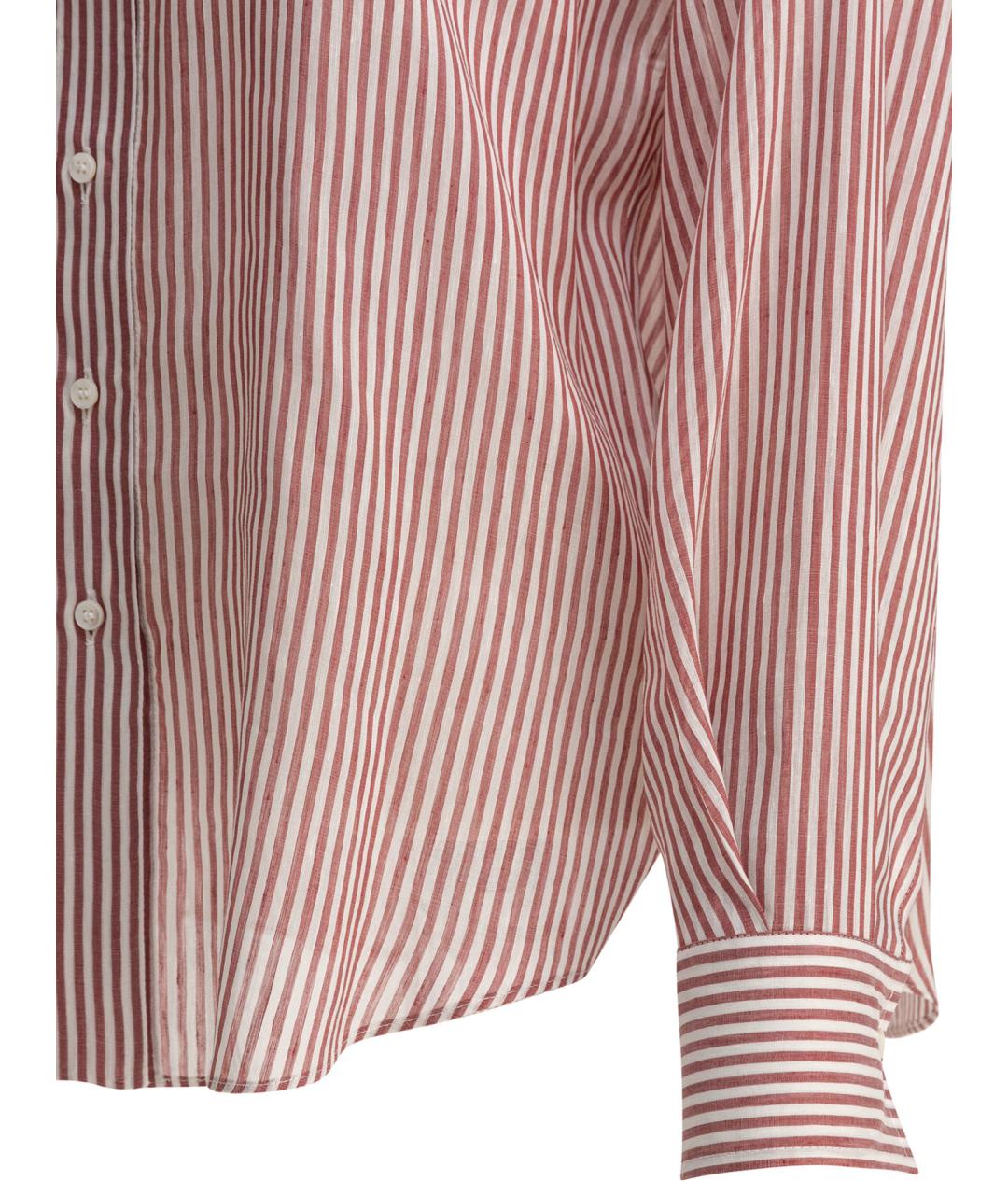 BRUNELLO CUCINELLI Бордовая льняная рубашка, фото 4