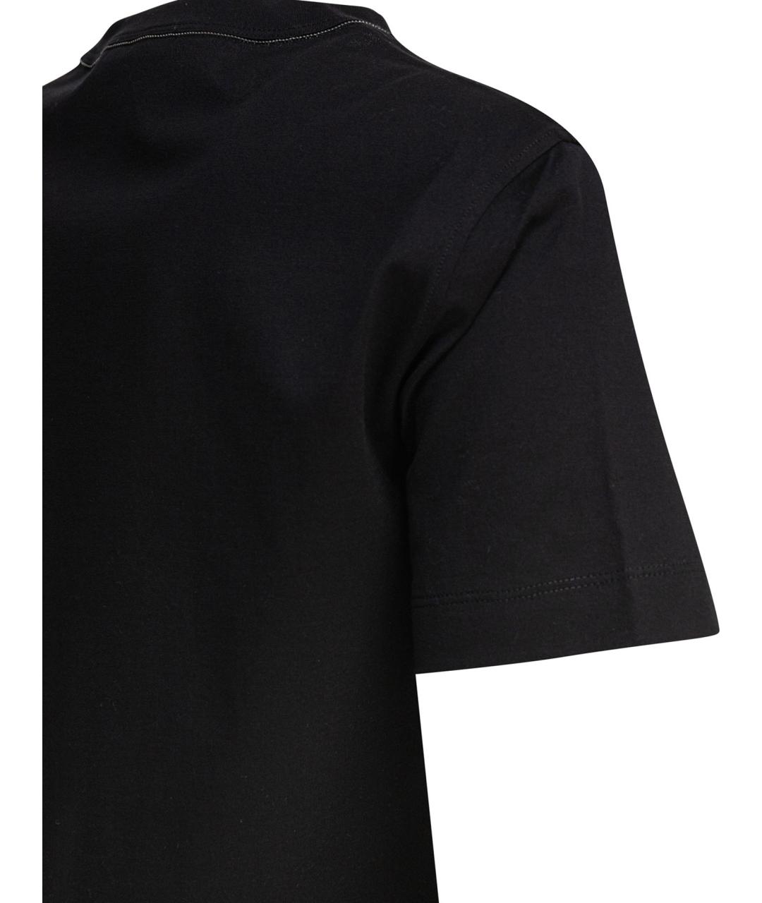 BRUNELLO CUCINELLI Черная хлопковая футболка, фото 4
