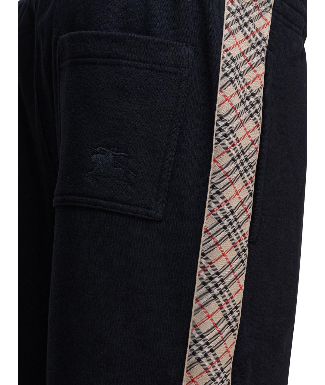 BURBERRY Черные хлопковые повседневные брюки, фото 4