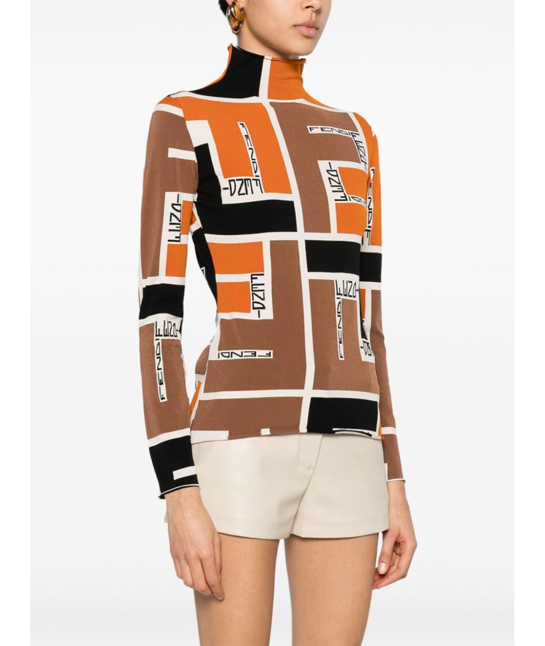 FENDI Мульти вискозная водолазка, фото 4