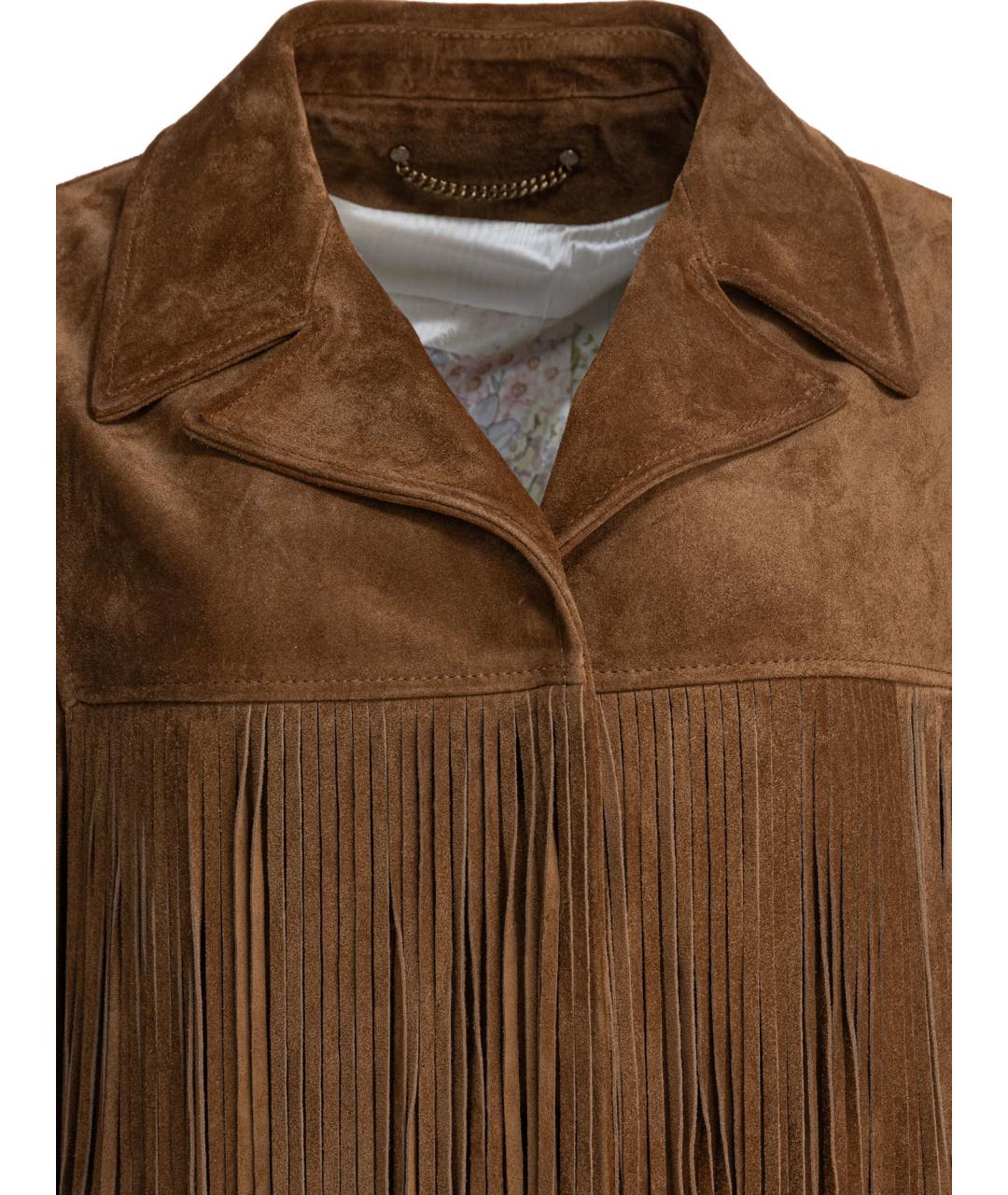GOLDEN GOOSE DELUXE BRAND Коричневая кожаная куртка, фото 3
