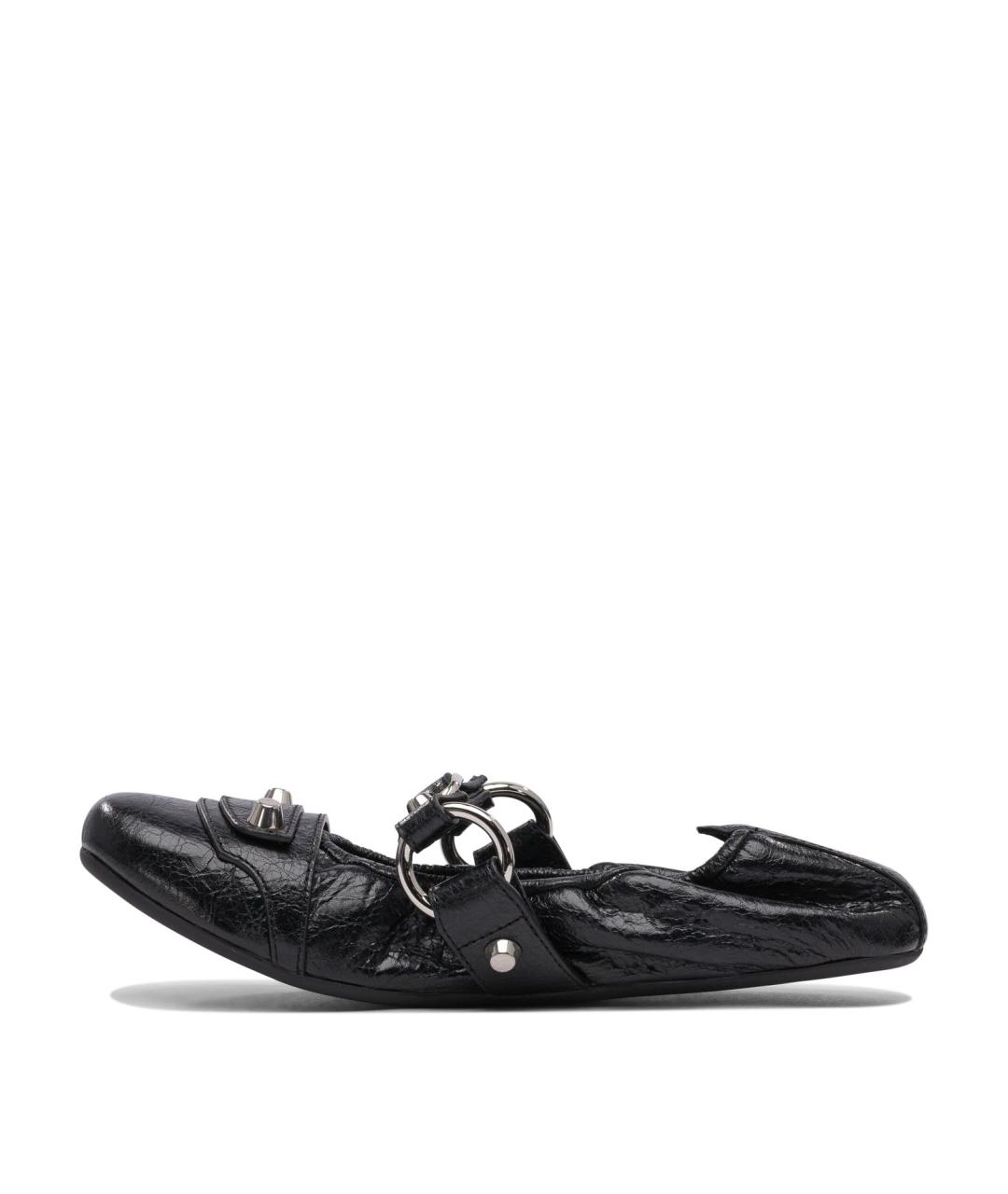 BALENCIAGA Черные кожаные балетки, фото 3