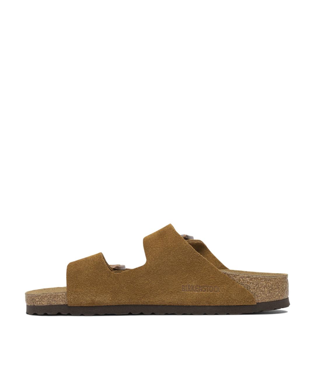BIRKENSTOCK Коричневые замшевые шлепанцы, фото 3