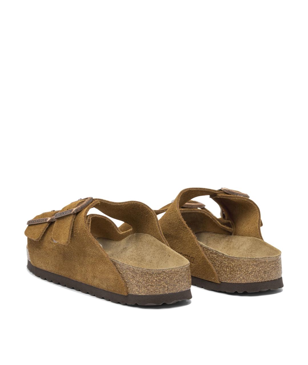 BIRKENSTOCK Коричневые замшевые шлепанцы, фото 4