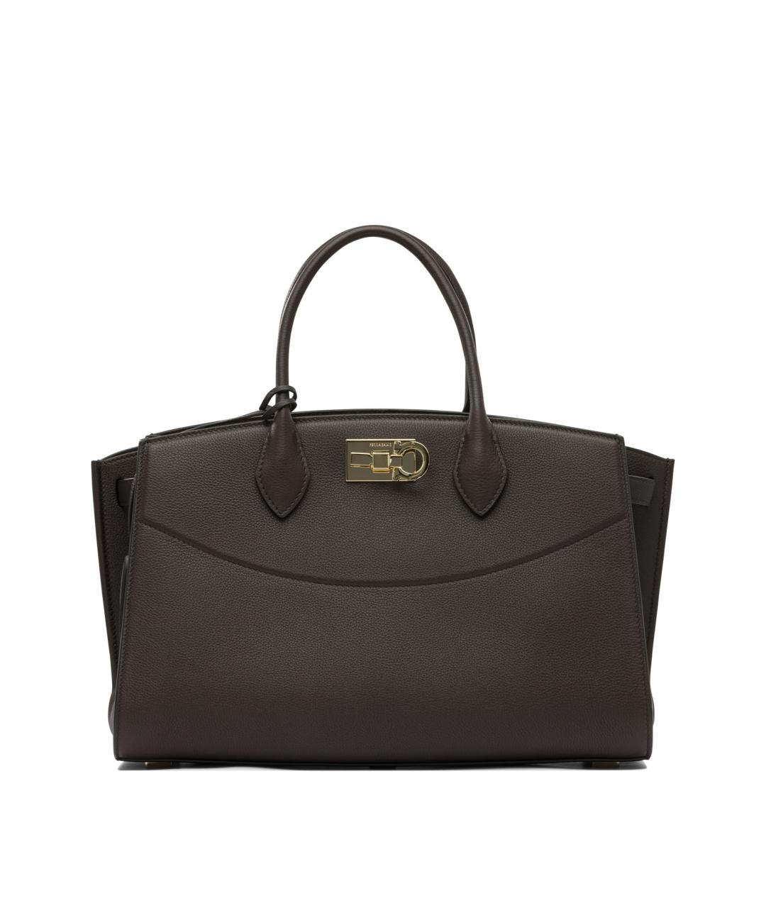 FERRAGAMO Коричневая кожаная сумка тоут, фото 1