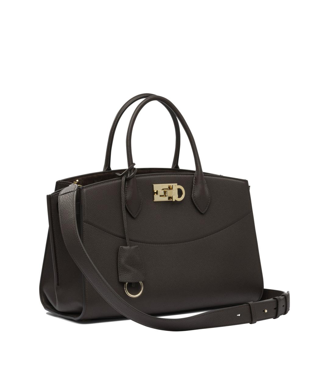 FERRAGAMO Коричневая кожаная сумка тоут, фото 2