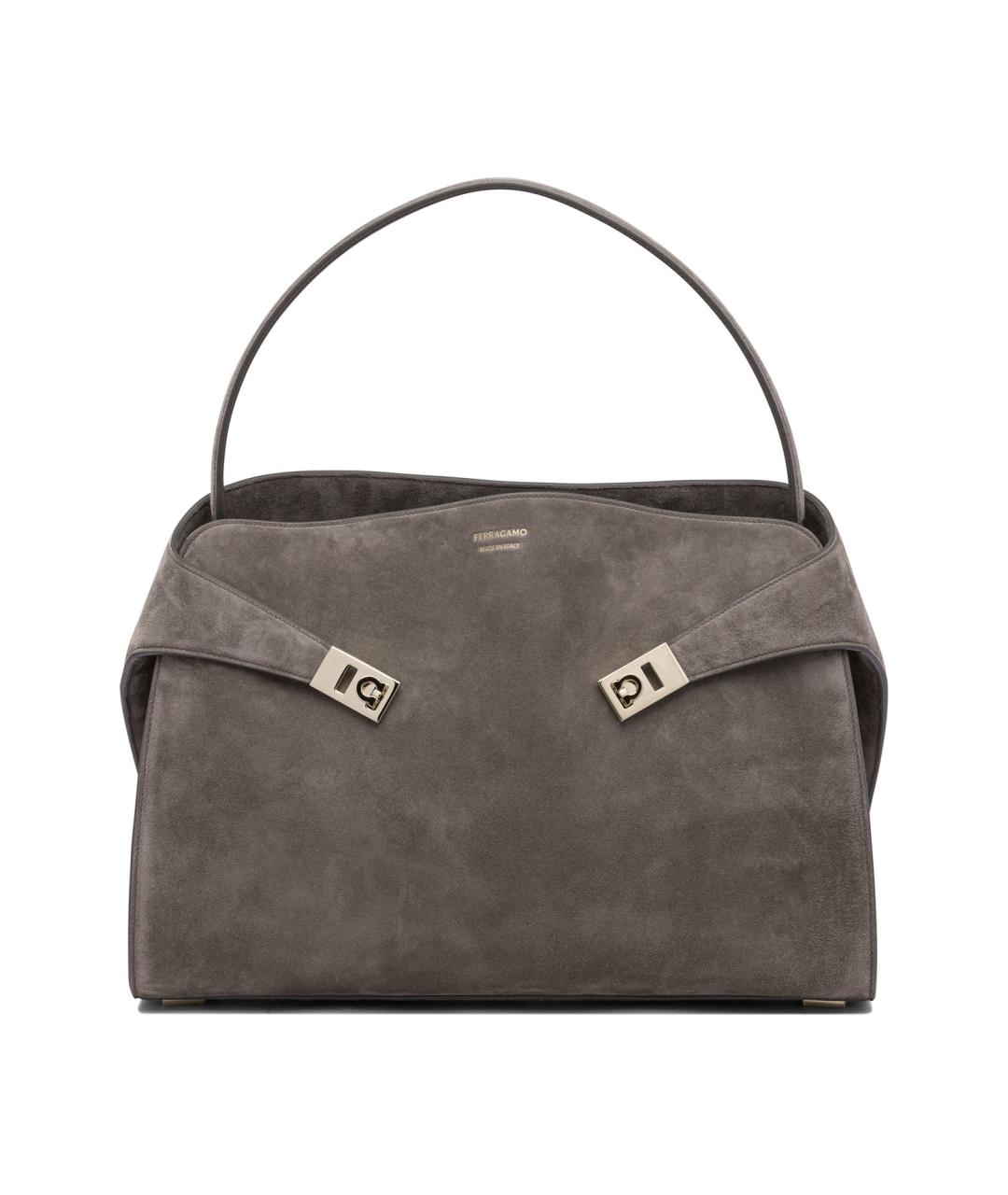 FERRAGAMO Коричневая кожаная сумка тоут, фото 1