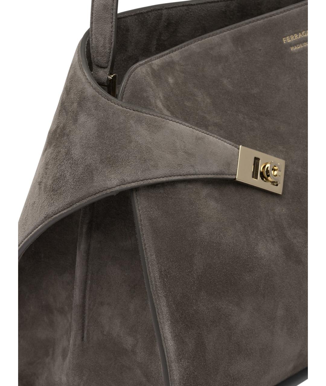 FERRAGAMO Коричневая кожаная сумка тоут, фото 4