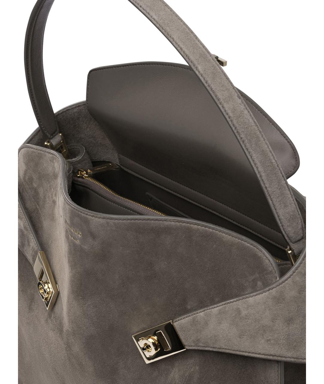 FERRAGAMO Коричневая кожаная сумка тоут, фото 5