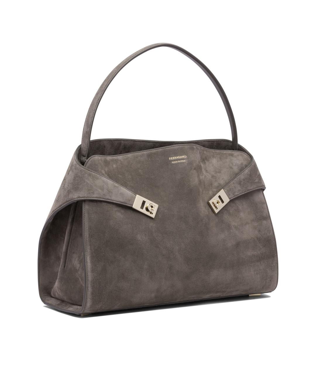 FERRAGAMO Коричневая кожаная сумка тоут, фото 2