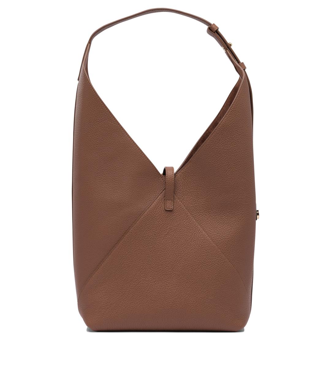FERRAGAMO Коричневая кожаная сумка через плечо, фото 3