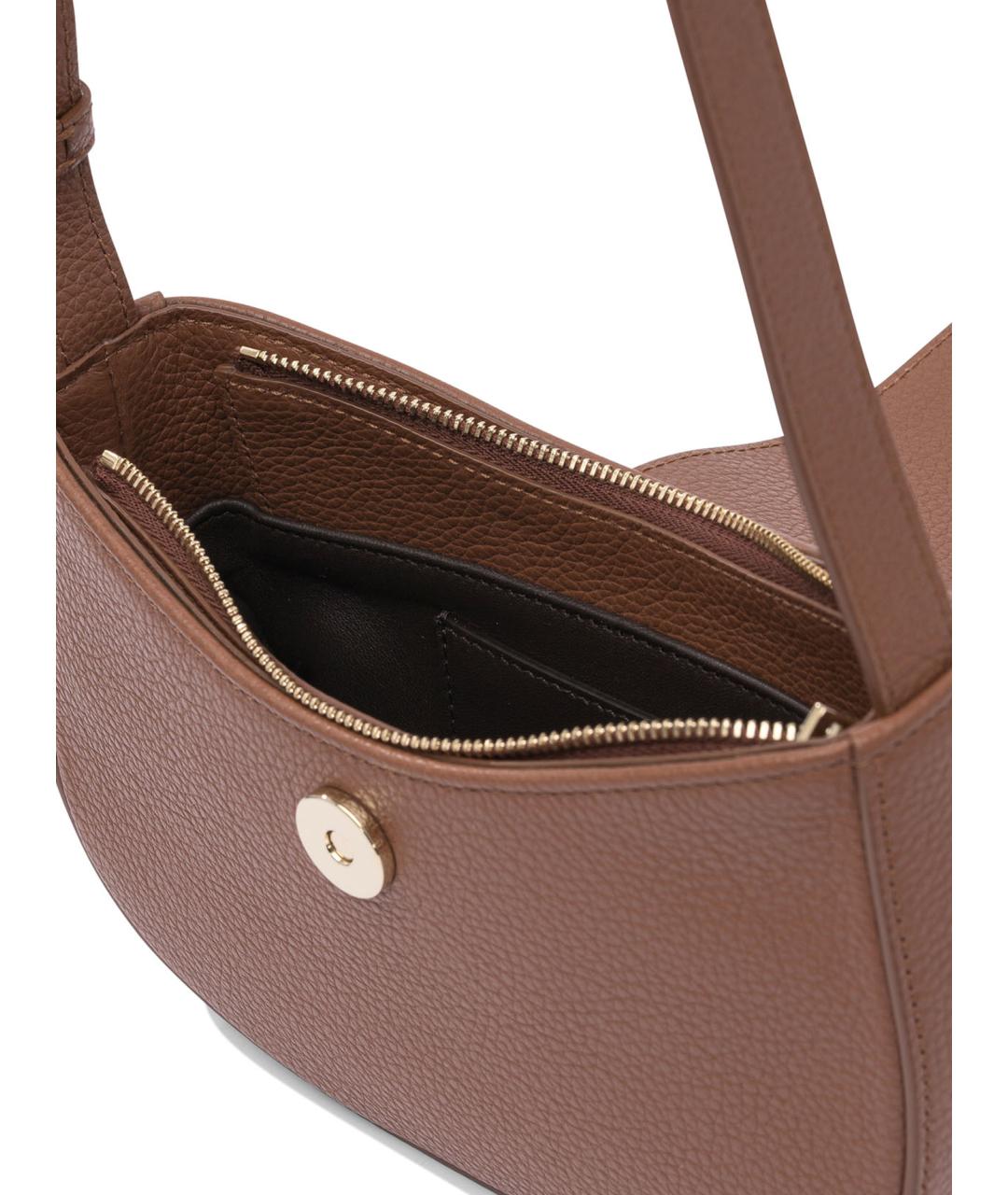 FERRAGAMO Коричневая кожаная сумка через плечо, фото 5