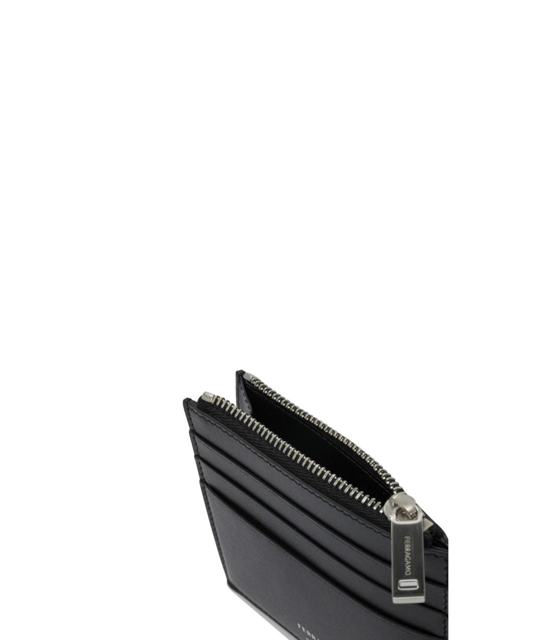 FERRAGAMO Черный кожаный кошелек, фото 5