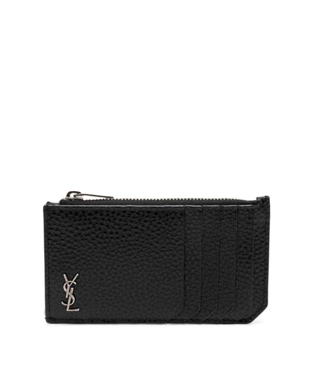 SAINT LAURENT Черный кожаный кошелек, фото 1