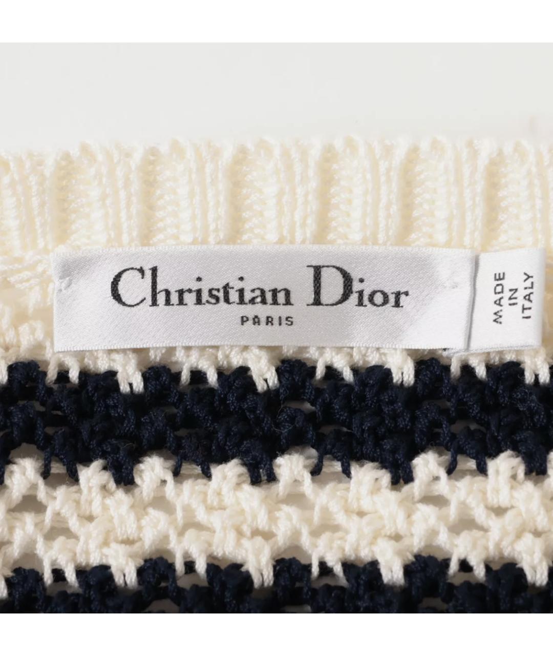 CHRISTIAN DIOR Бежевый хлопковый джемпер / свитер, фото 4