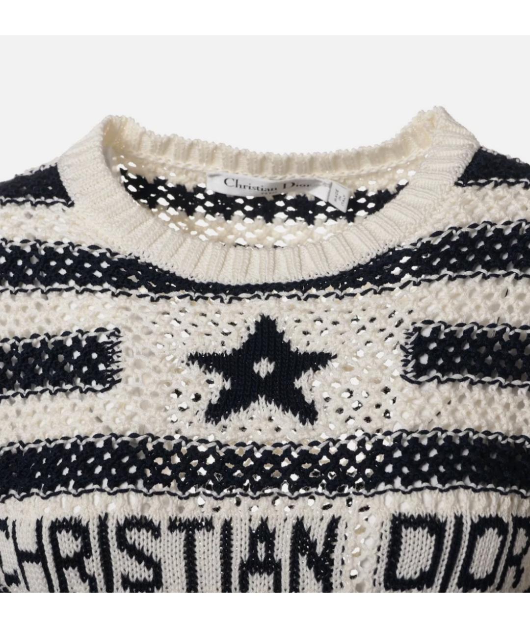 CHRISTIAN DIOR Бежевый хлопковый джемпер / свитер, фото 3
