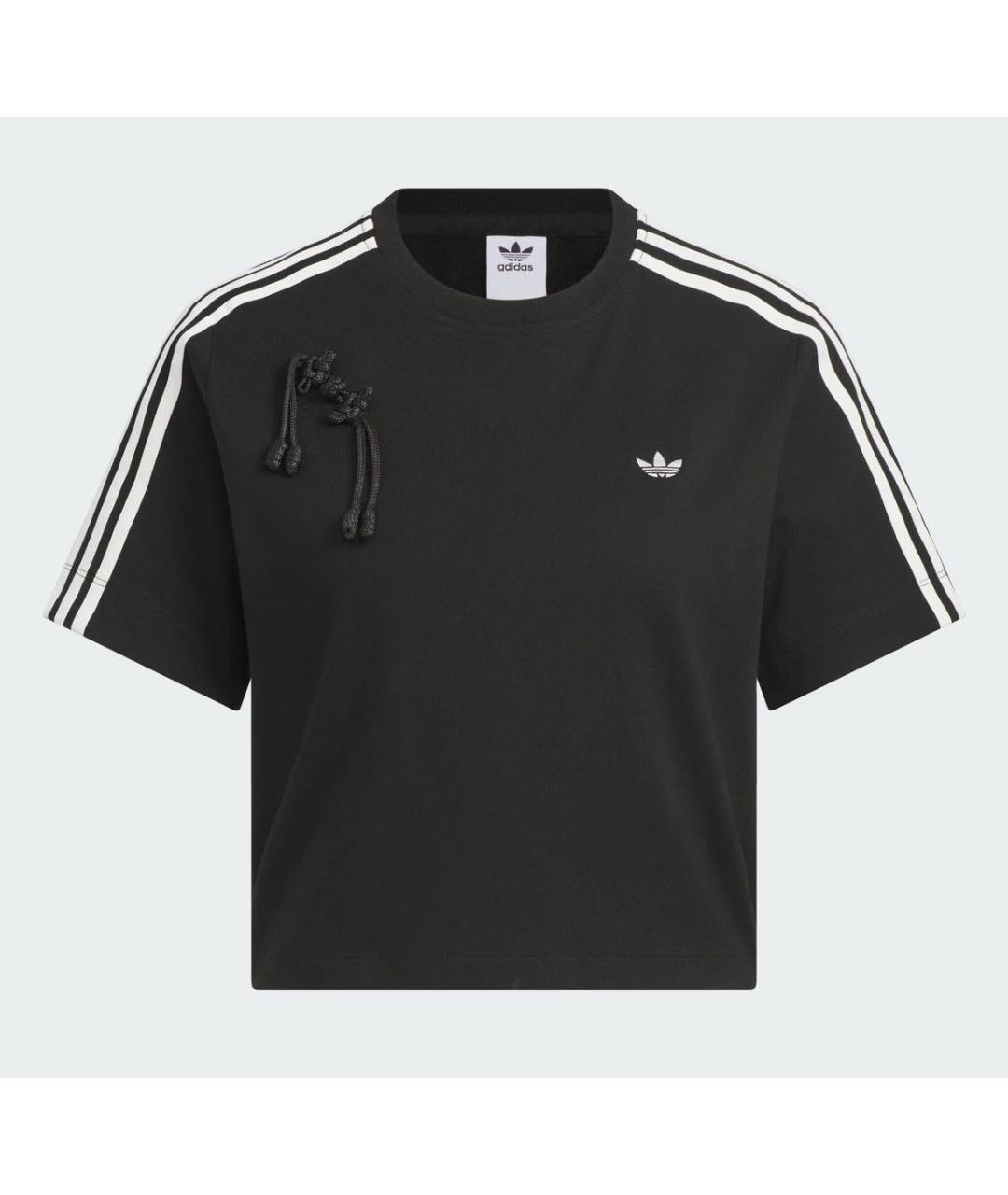 ADIDAS Черная хлопковая футболка, фото 6