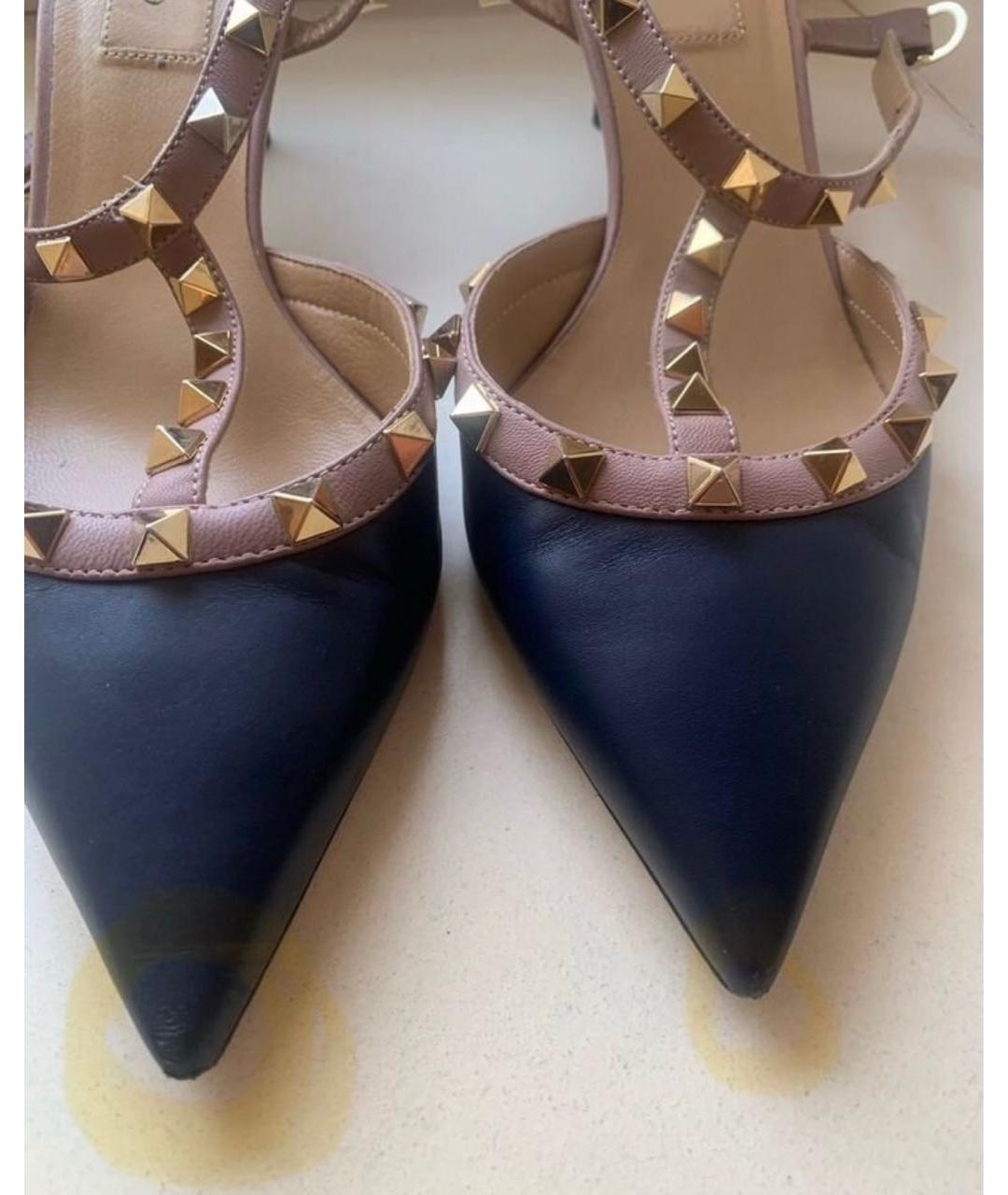 VALENTINO Темно-синие кожаные туфли, фото 6