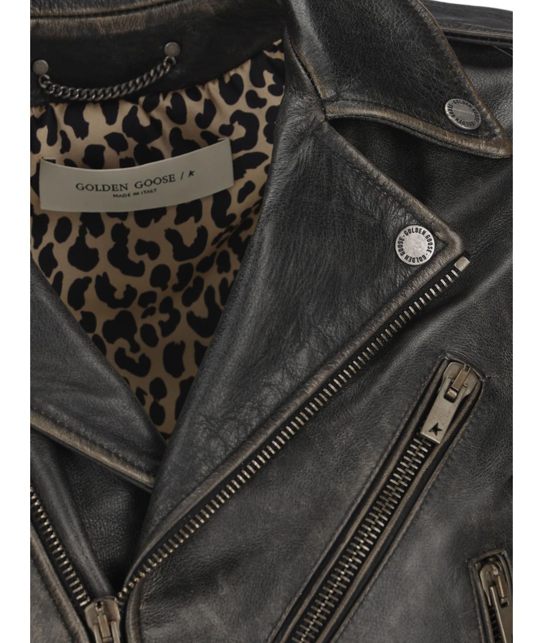 GOLDEN GOOSE DELUXE BRAND Черная кожаная куртка, фото 2