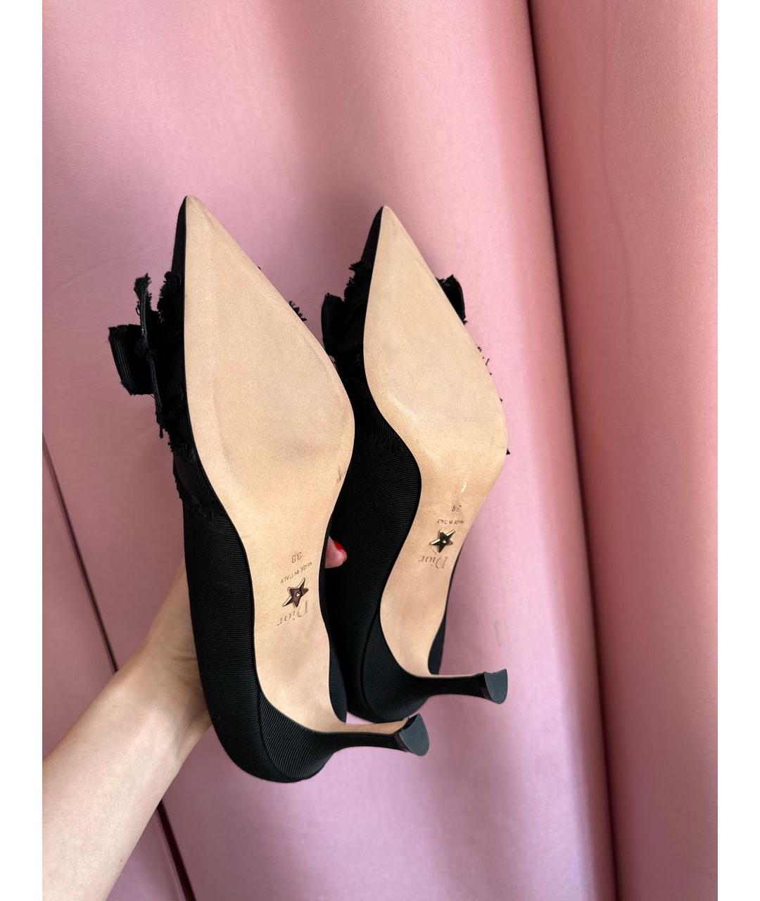 CHRISTIAN DIOR Черные текстильные туфли, фото 3