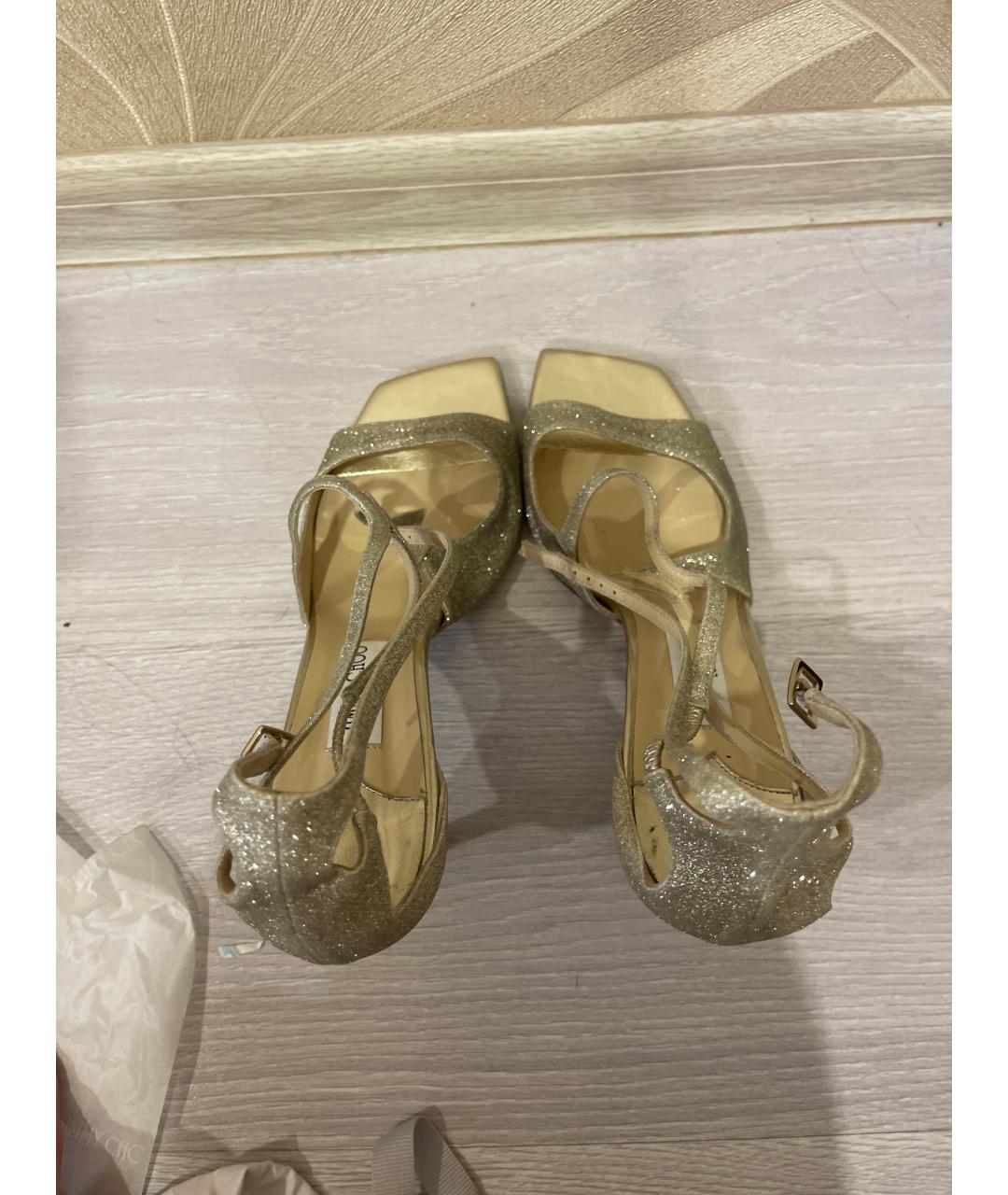 JIMMY CHOO Бежевые неопреновые босоножки, фото 3