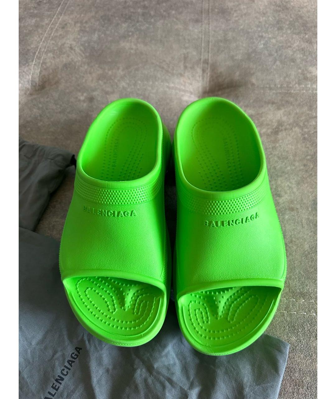 BALENCIAGA Салатовые сабо, фото 2