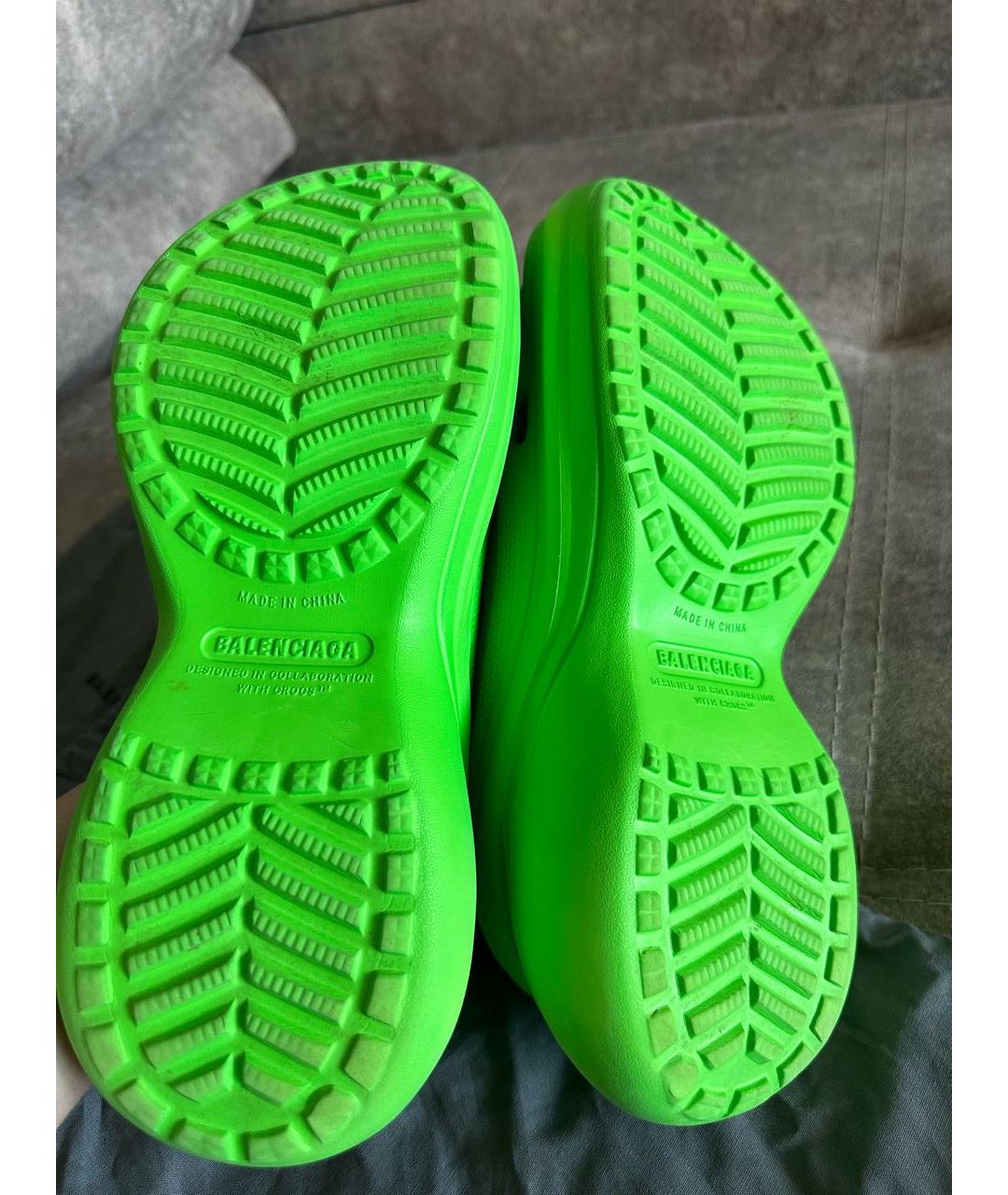 BALENCIAGA Салатовые сабо, фото 4