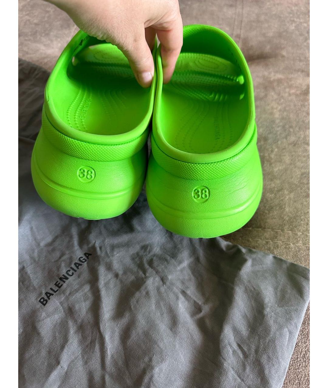 BALENCIAGA Салатовые сабо, фото 3