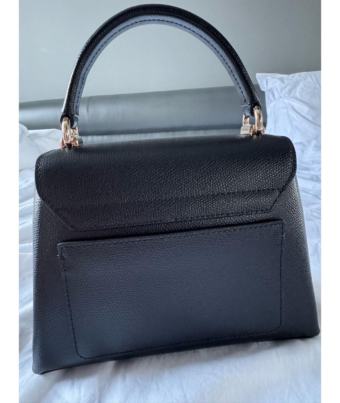 FURLA Черная кожаная сумка с короткими ручками, фото 3