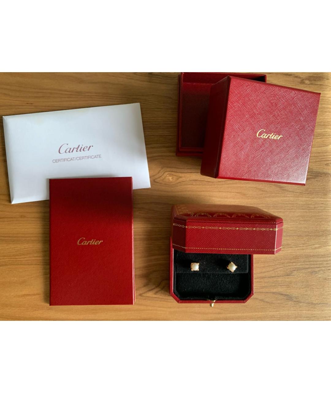 CARTIER Золотые жемчужные серьги, фото 5