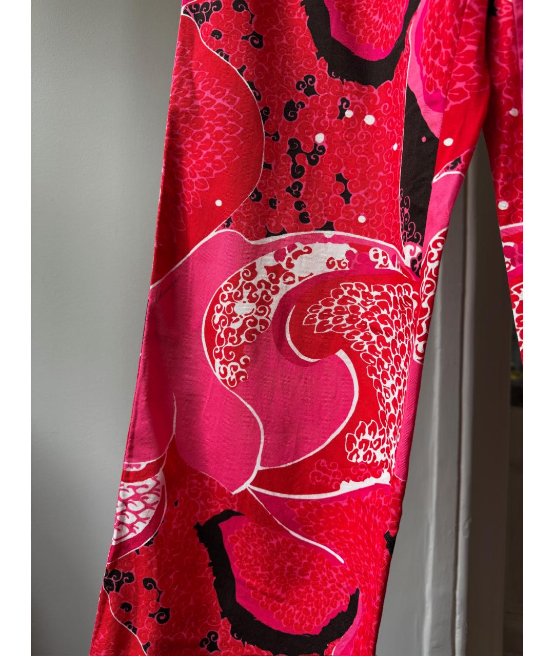 GUCCI Красные хлопковые прямые брюки, фото 4