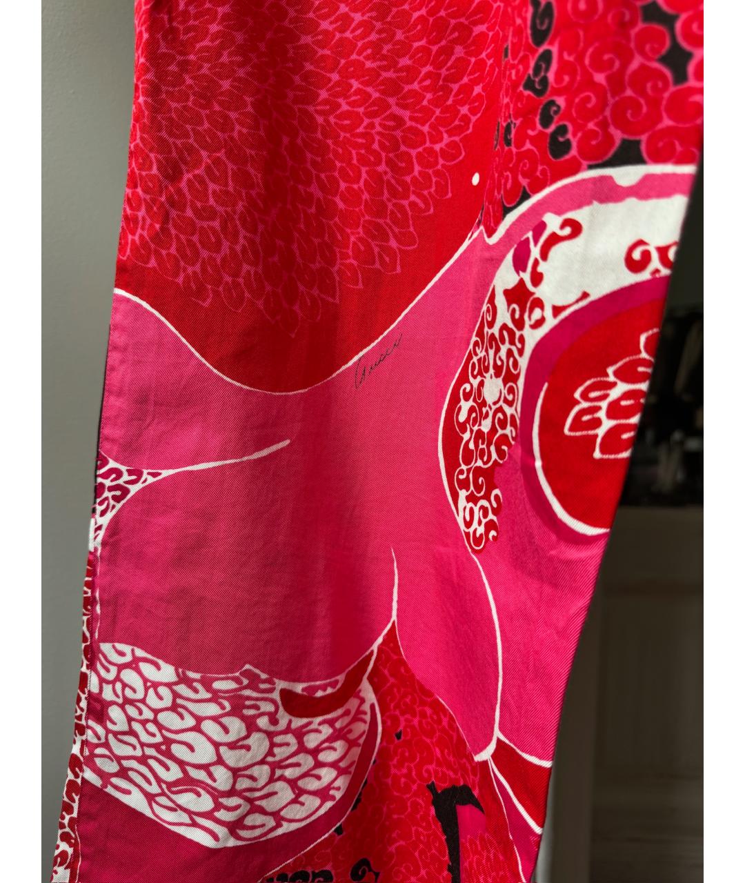 GUCCI Красные хлопковые прямые брюки, фото 8