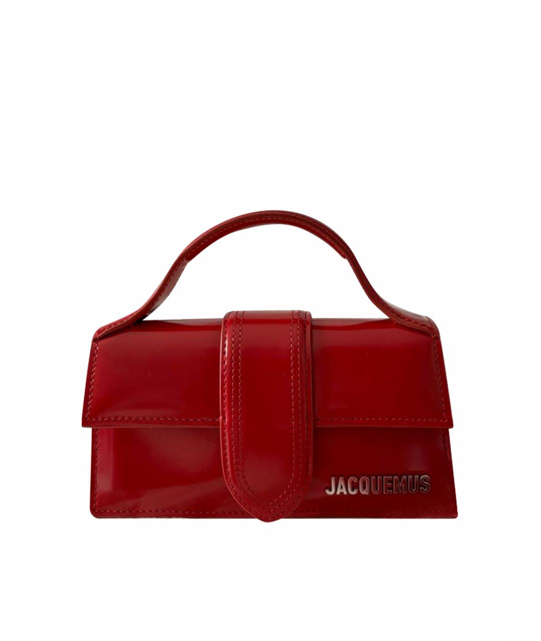 JACQUEMUS Красная кожаная сумка с короткими ручками, фото 1